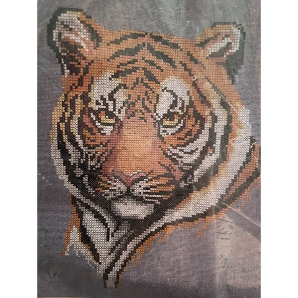 Kappie Counted Cross Stitch Tiger Picture Kit KCT01 New In Bag - Picture 3 of 9